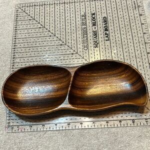 Vintage Monkeypod wood made in the Philippines, trinket tray